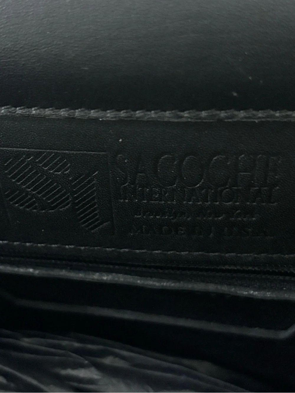 SACOCHE International Briefcase Bag Black Leather Crossbody Laptop Bag